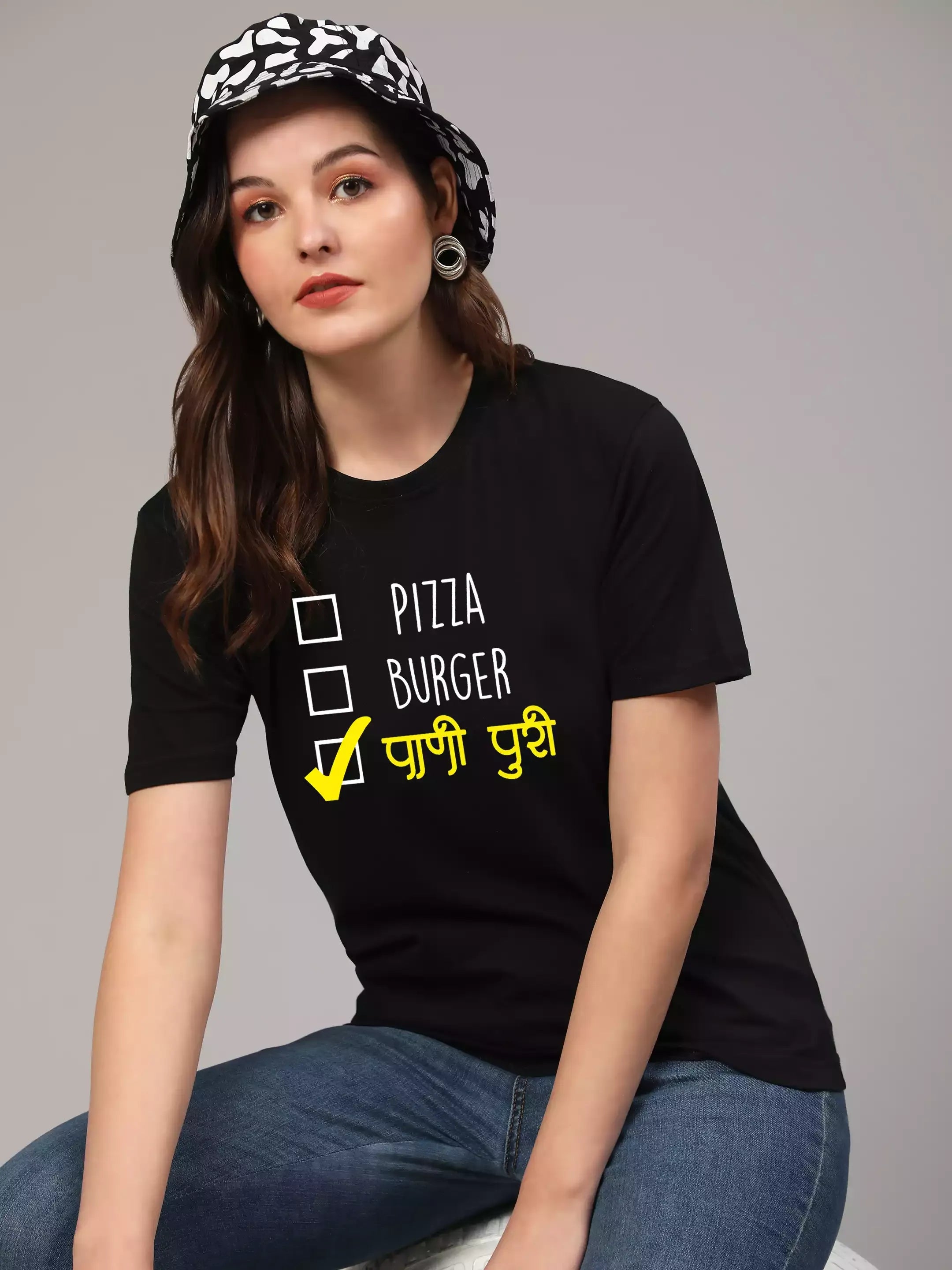 Pani Puri - Pagalfit Unisex Graphic Printed Black T-shirt